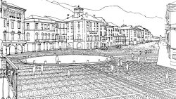 Piazza Grande, i tubolari e il Luna Park