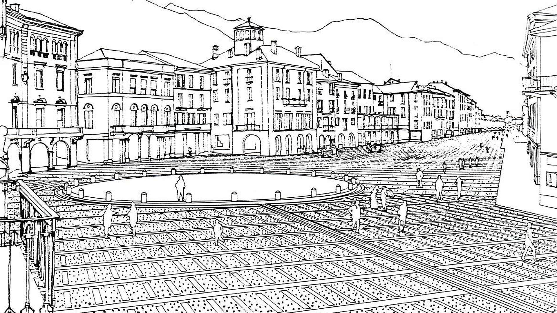 Piazza Grande, i tubolari e il Luna Park